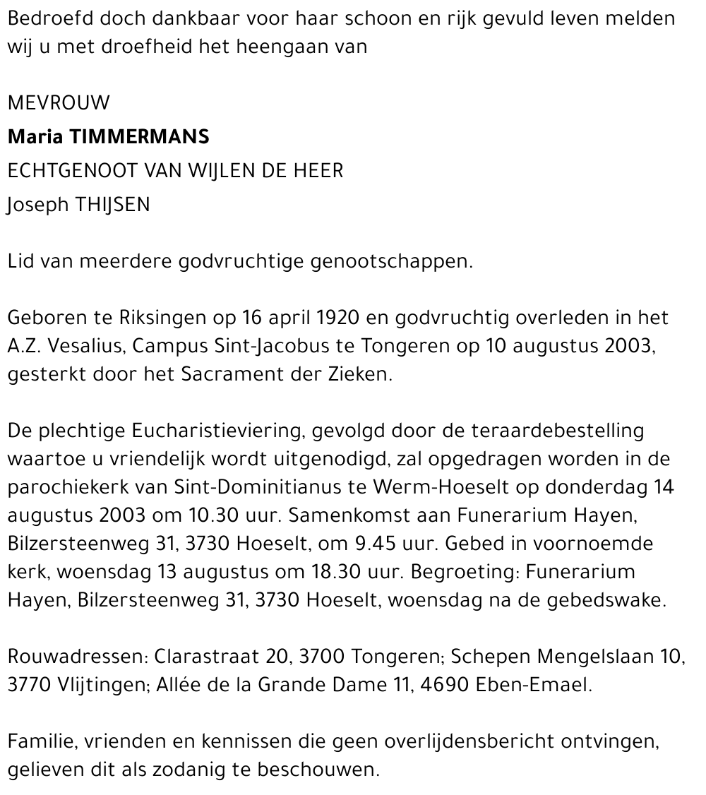 Maria Timmermans