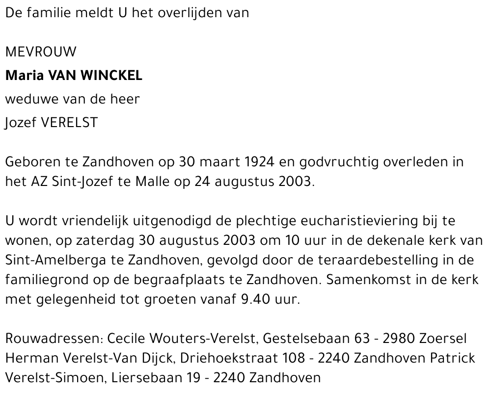 MARIA VAN WINCKEL