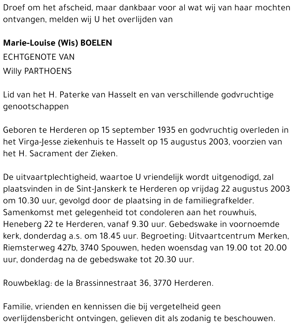 Marie-Louise (Wis) Boelen