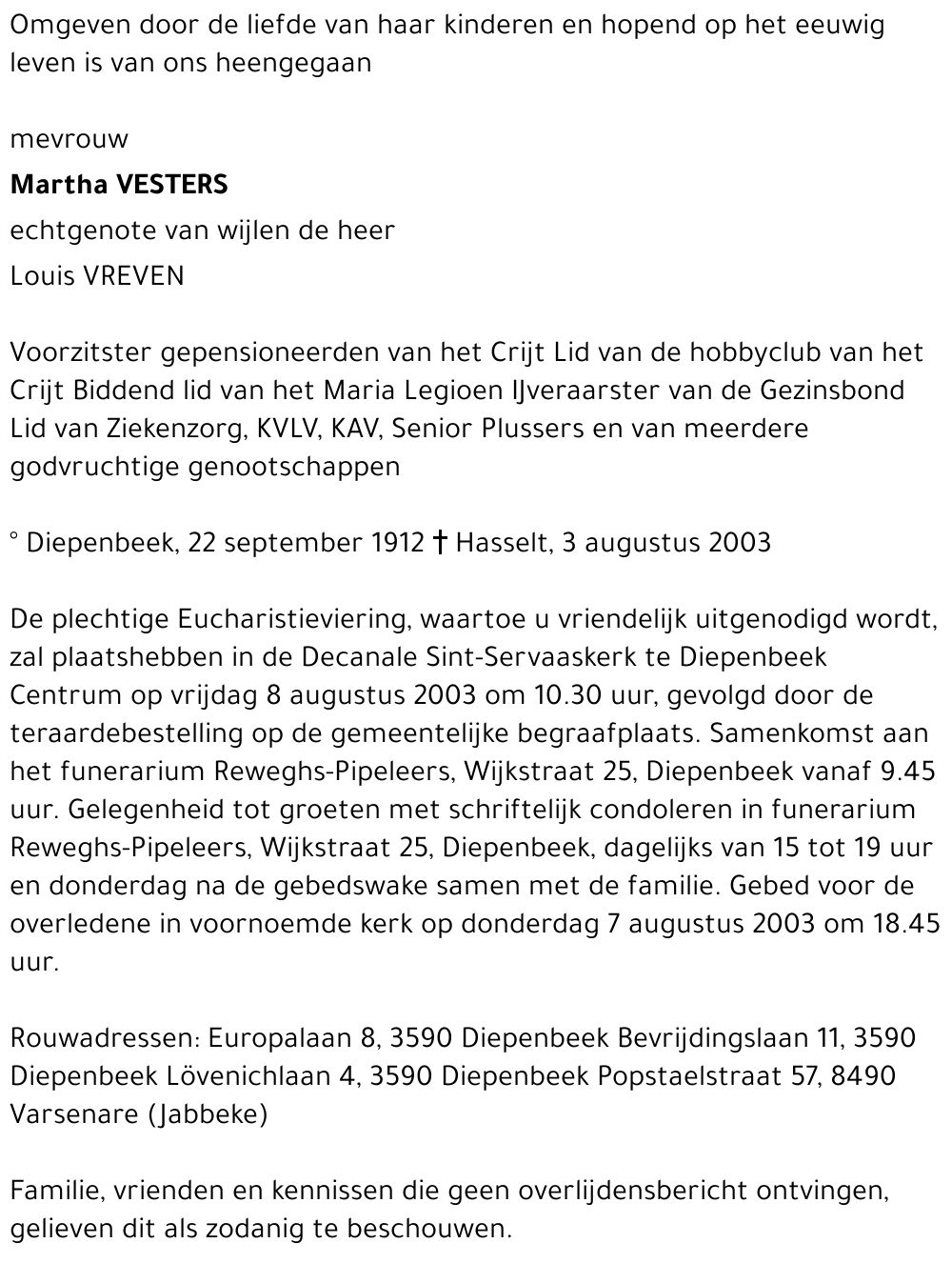 Martha Vesters