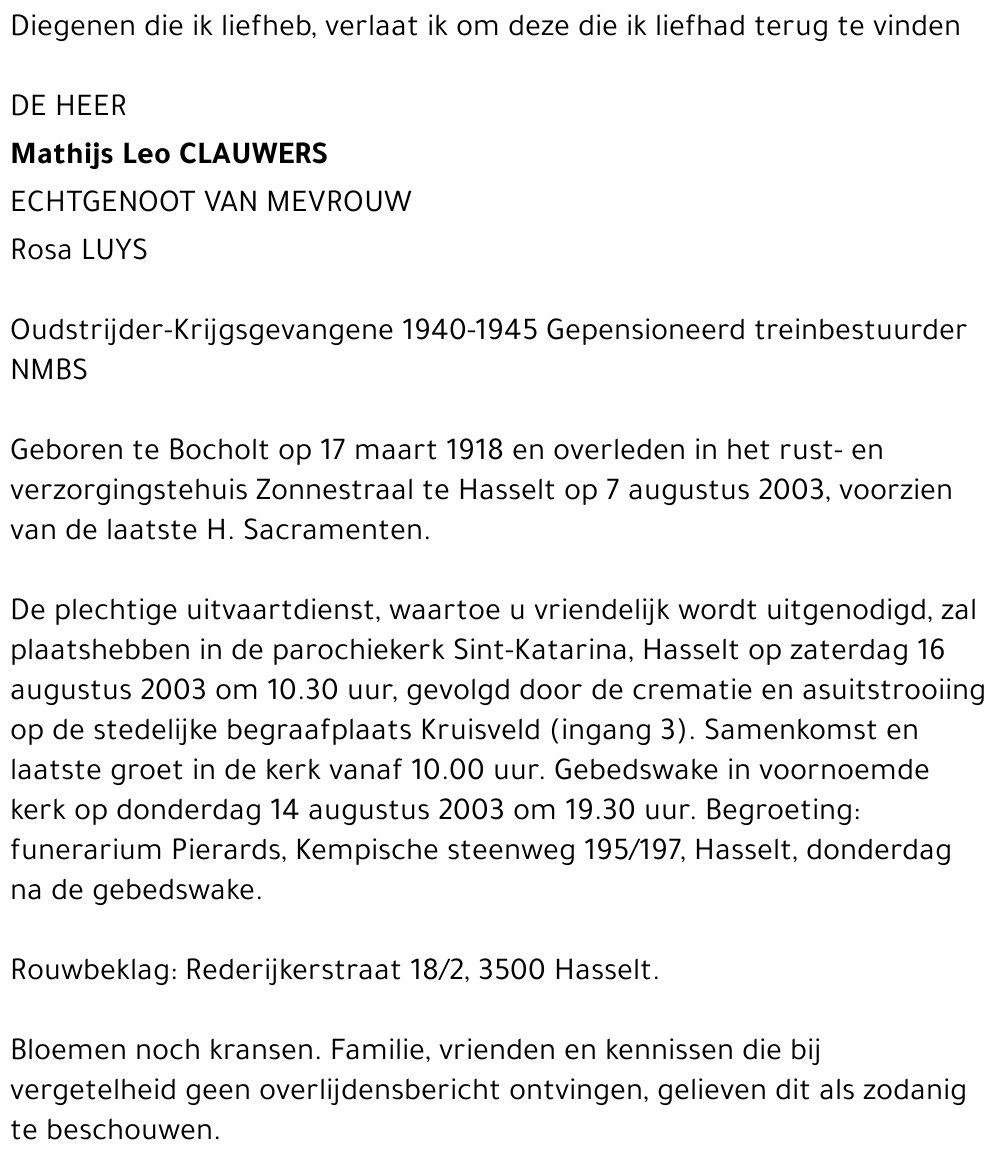 Mathijs Leo Clauwers