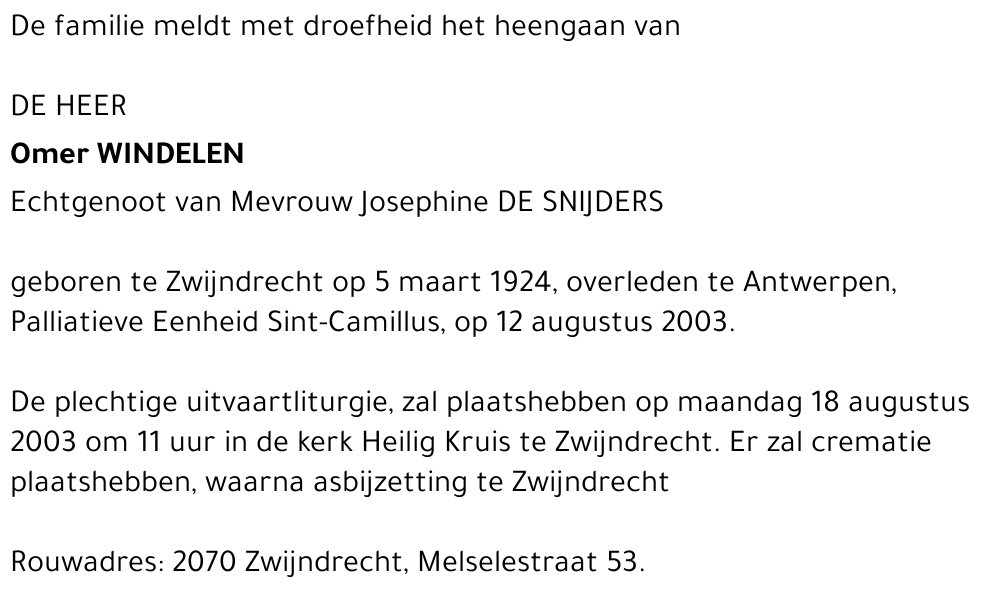 OMER WINDELEN