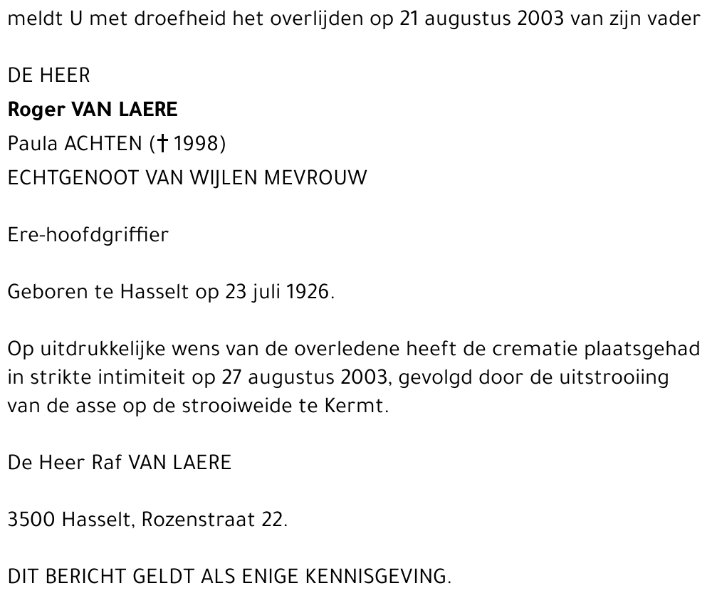 Roger Van Laere
