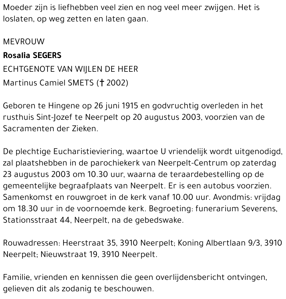 Rosalia Segers