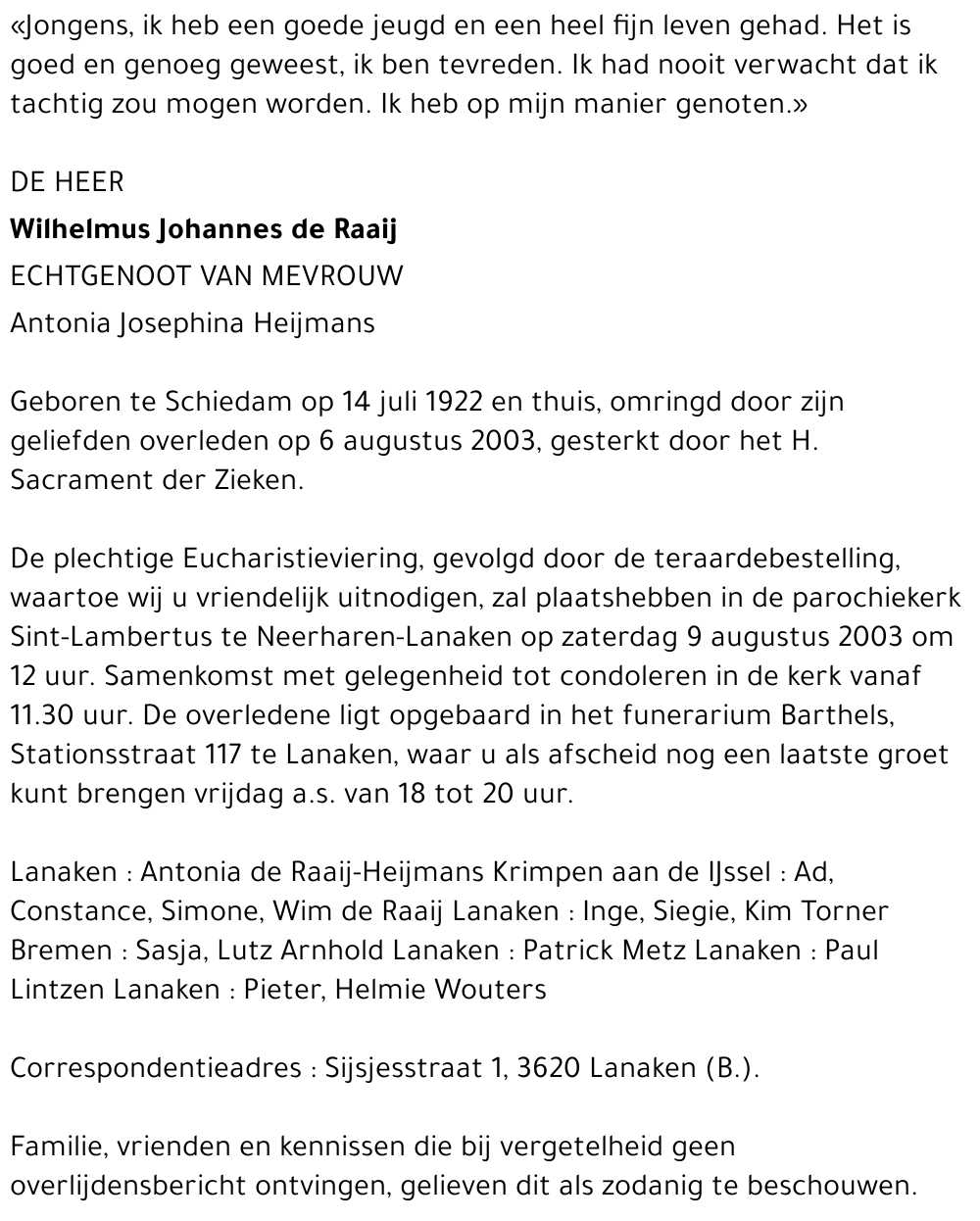 Wilhelmus Johannes de Raaij