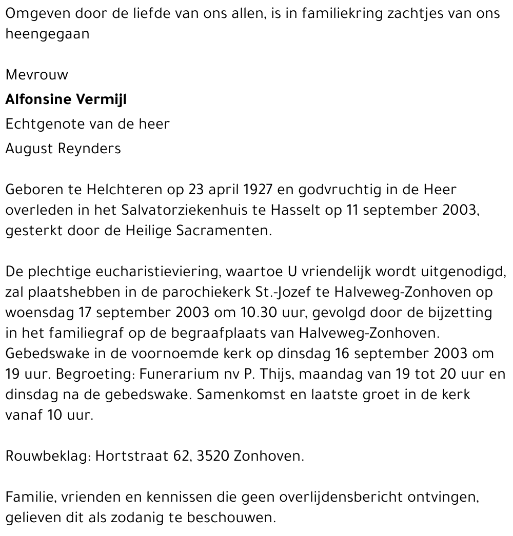 Alfonsine Vermijl