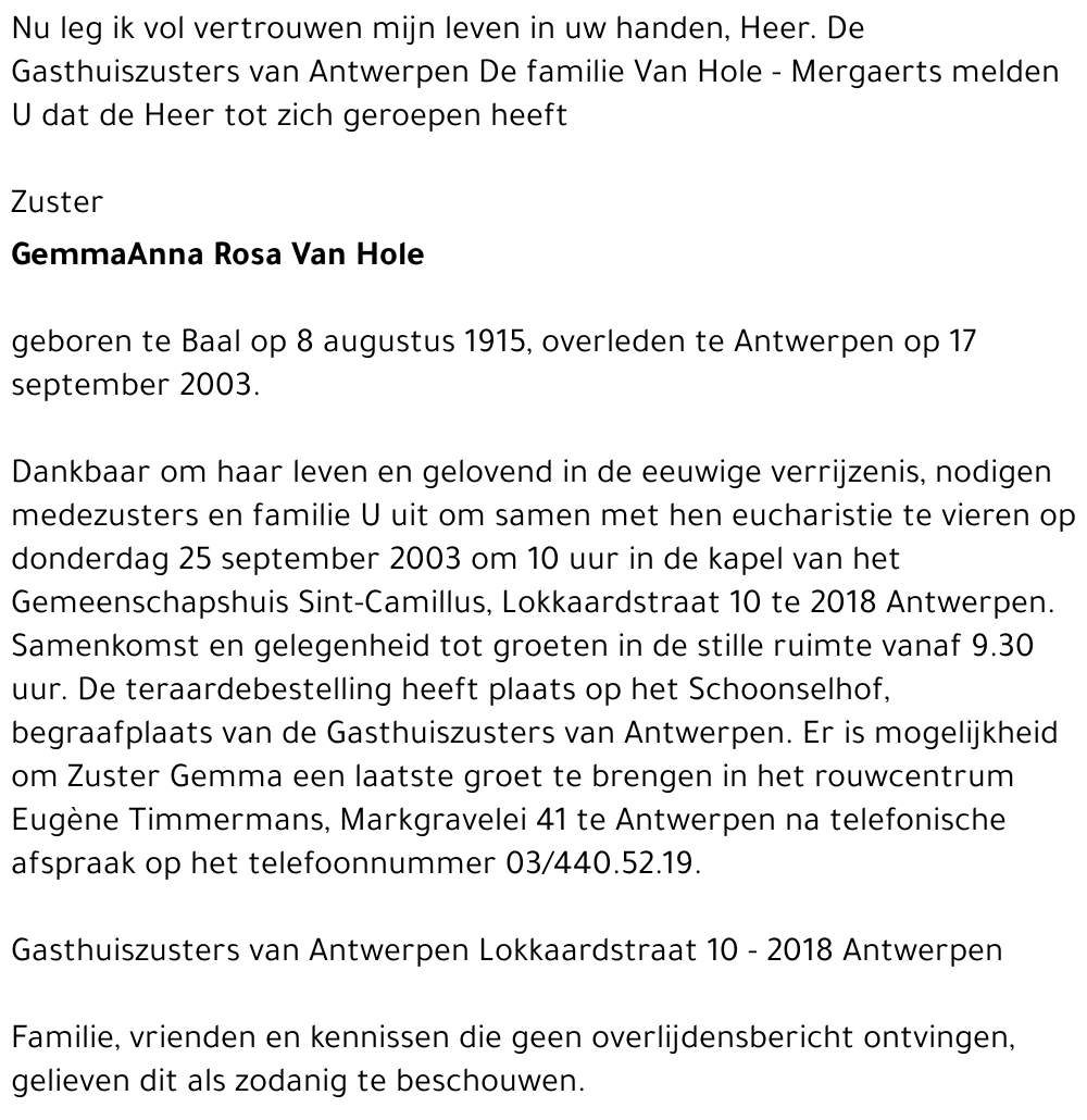 Anna Rosa Van Hole
