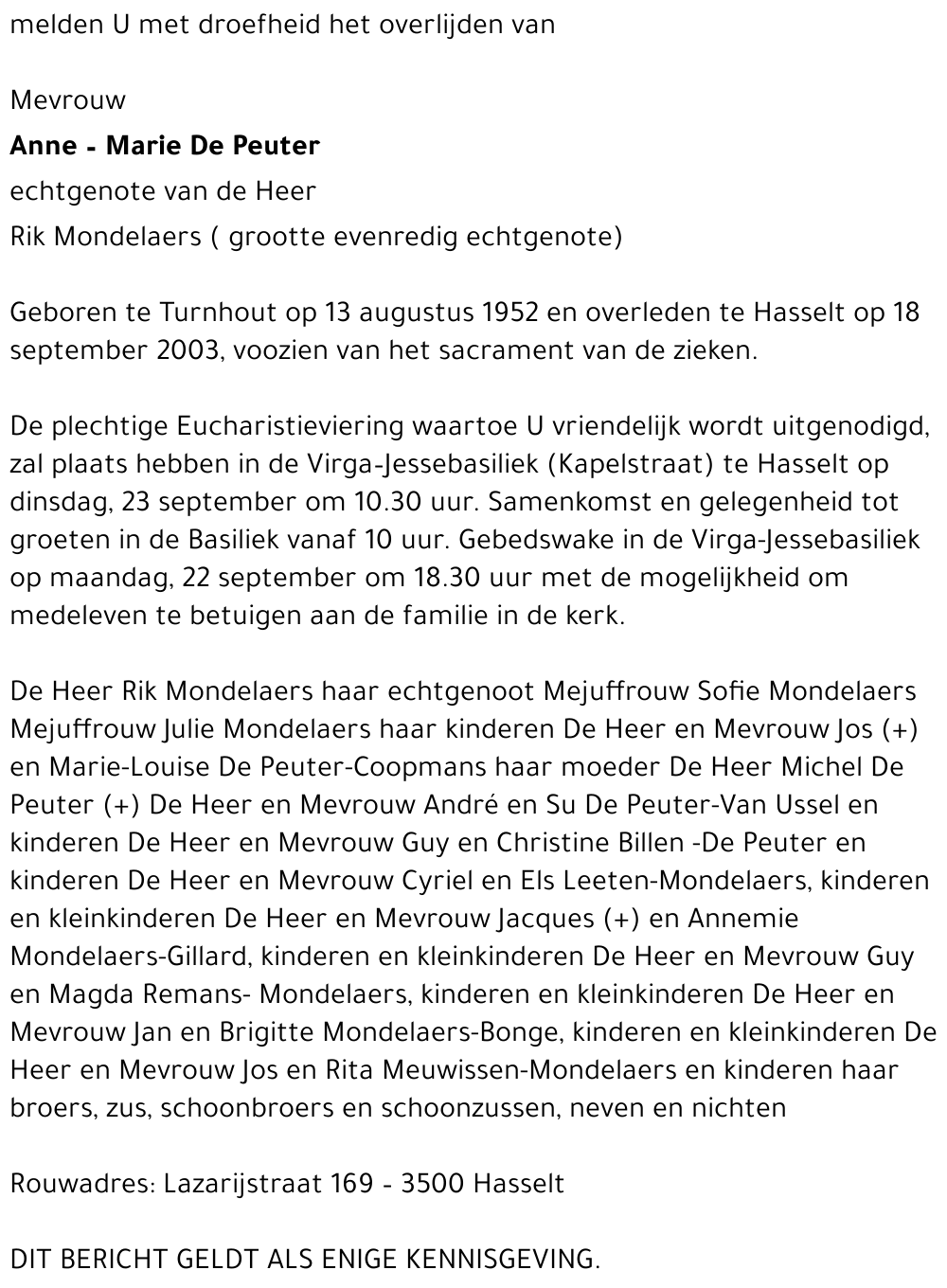 Anne-Marie De Peuter