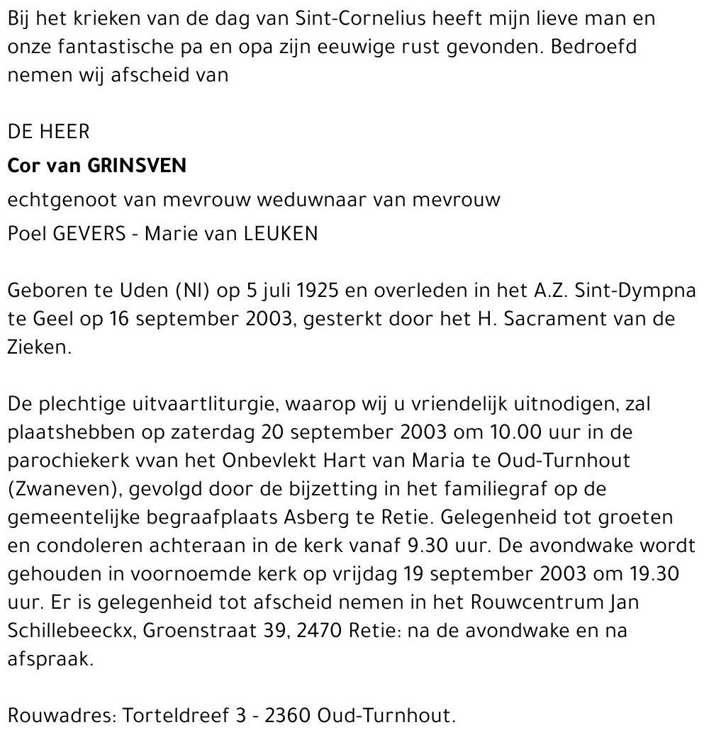 COR van GRINSVEN