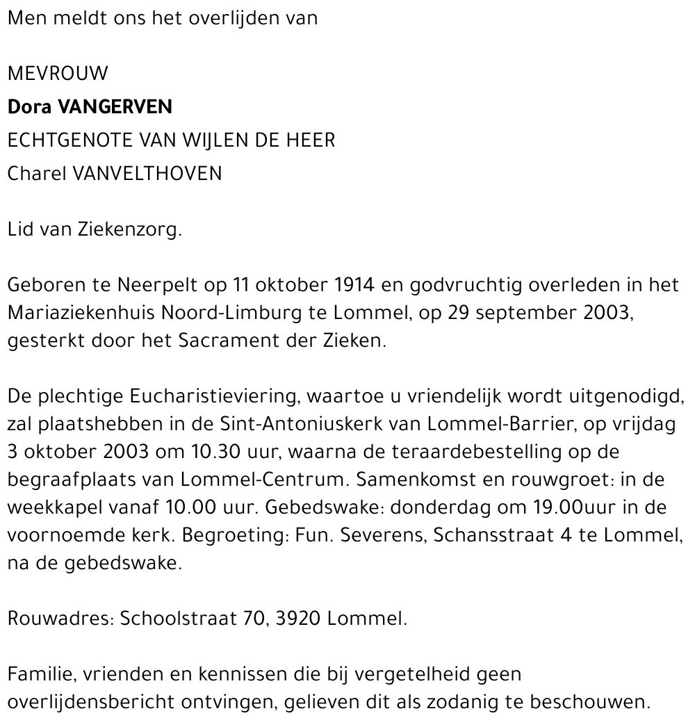 Dora Vangerven