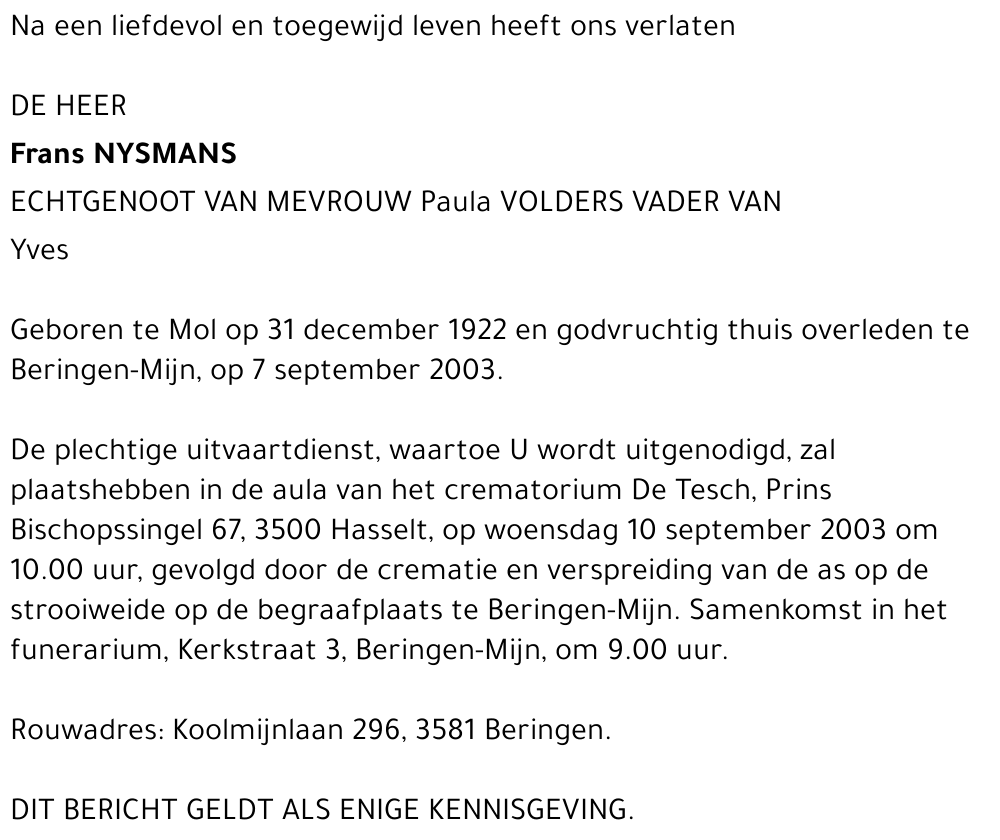 Frans Nysmans