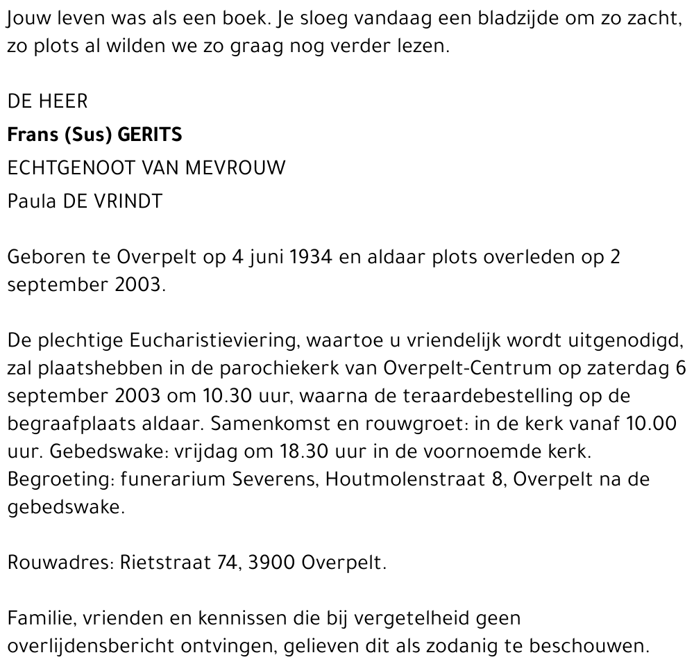 Frans (Sus) Gerits