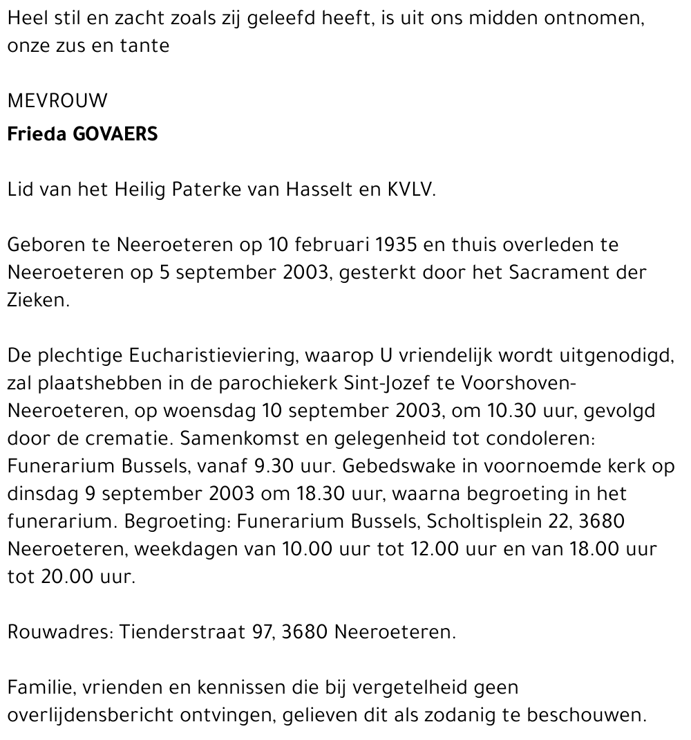 Frieda Govaers