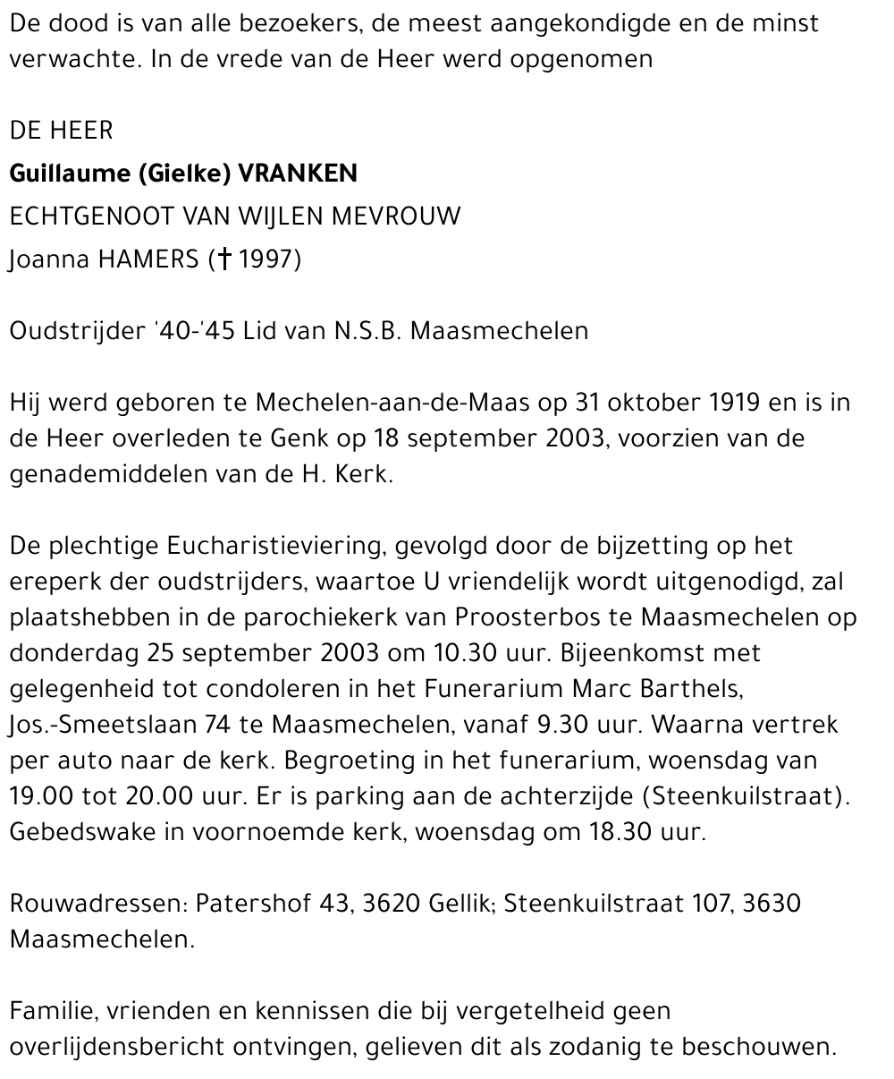 Guillaume (Gielke) Vranken