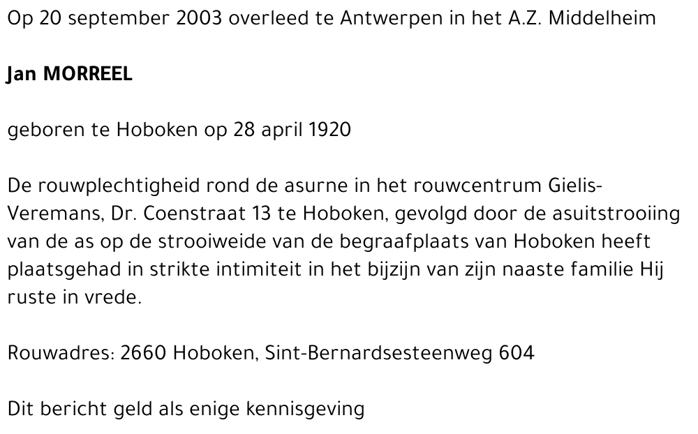 Jan MORREEL