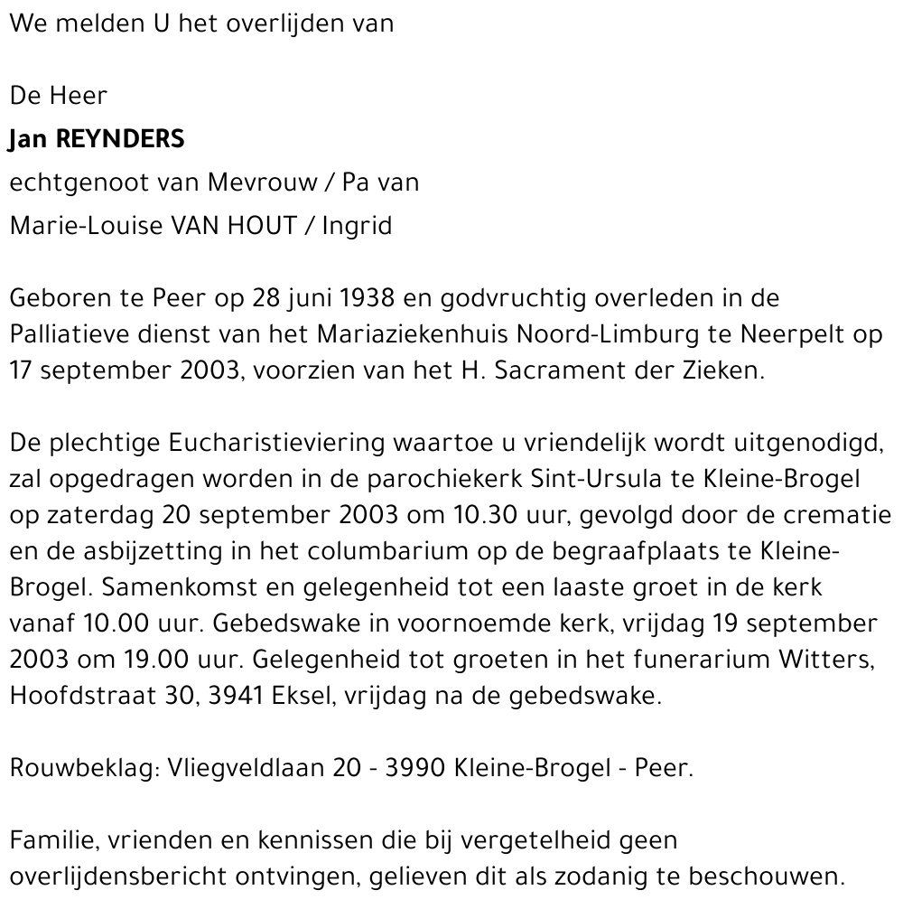 Jan REYNDERS