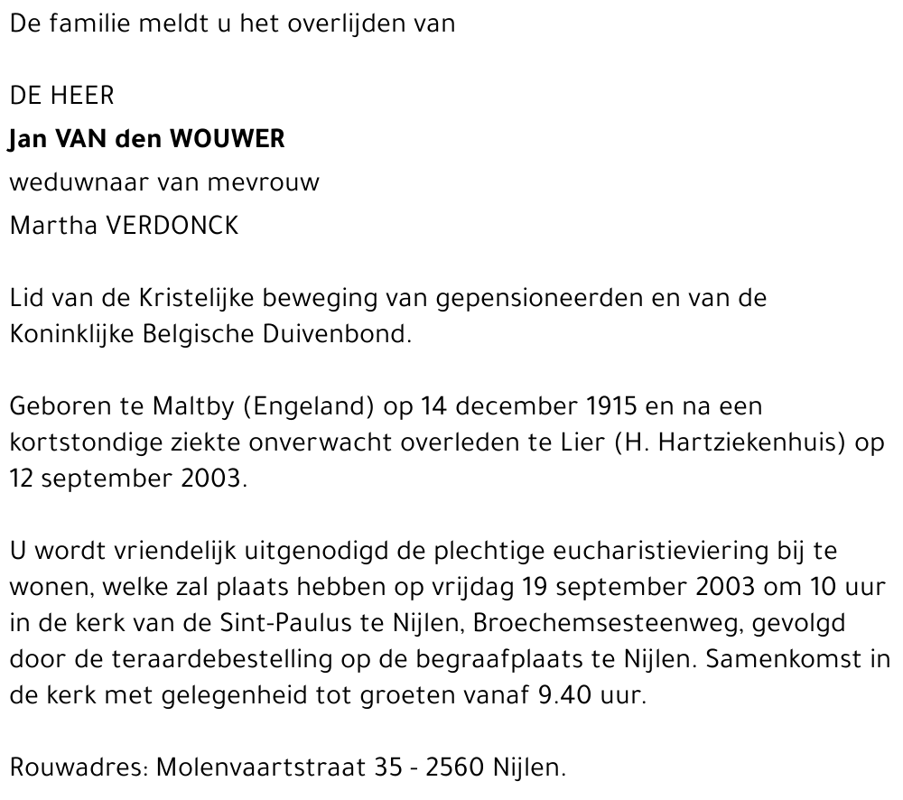 JAN VAN DEN WOUWER