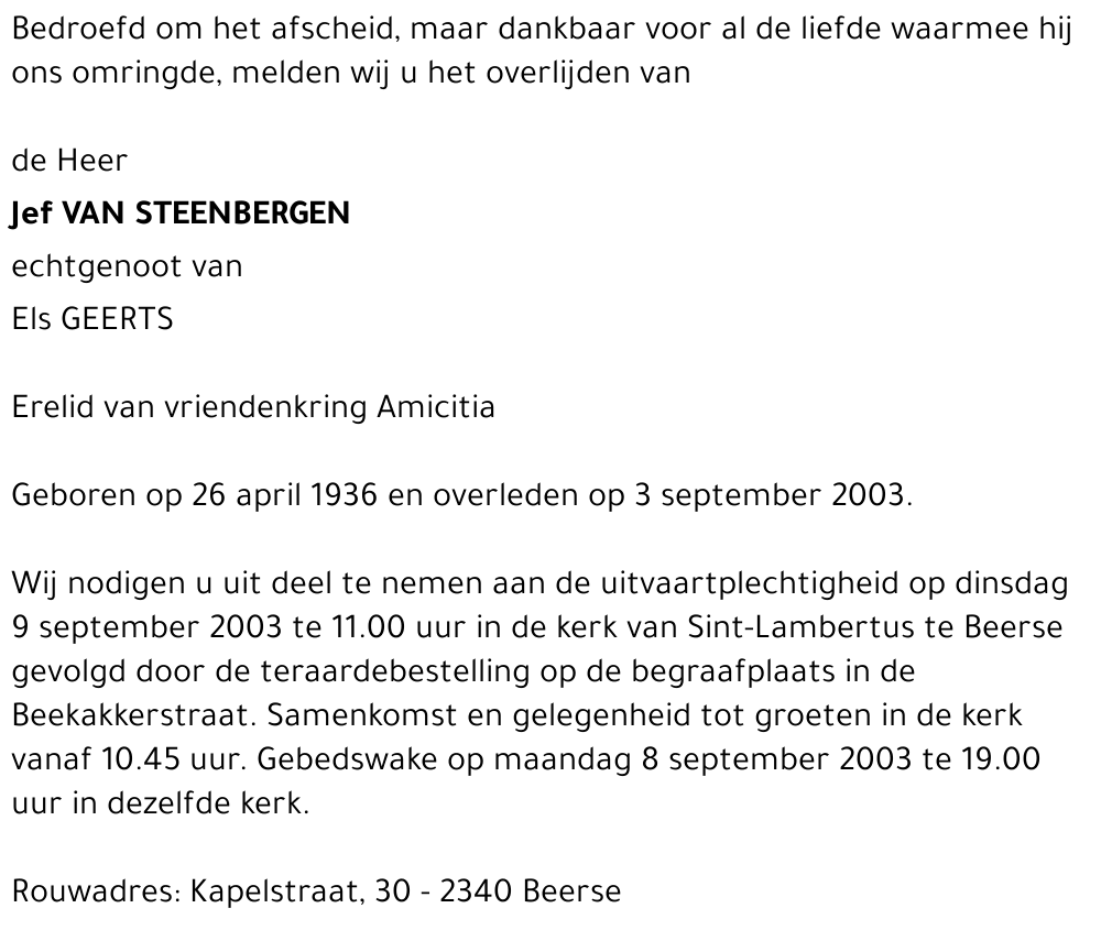 Jef Van Steenbergen