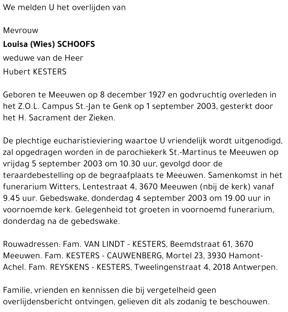 Louisa SCHOOFS