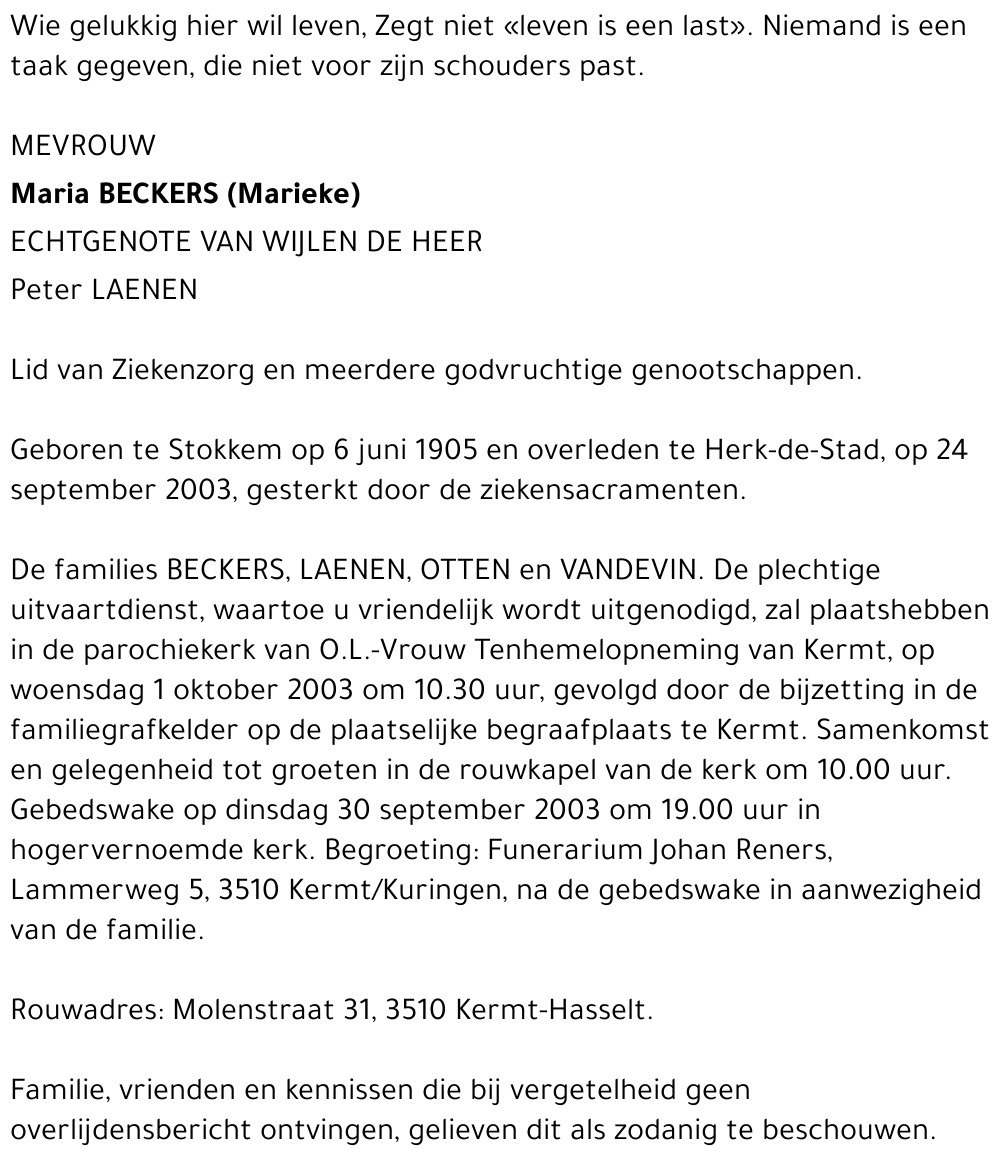 Maria Beckers