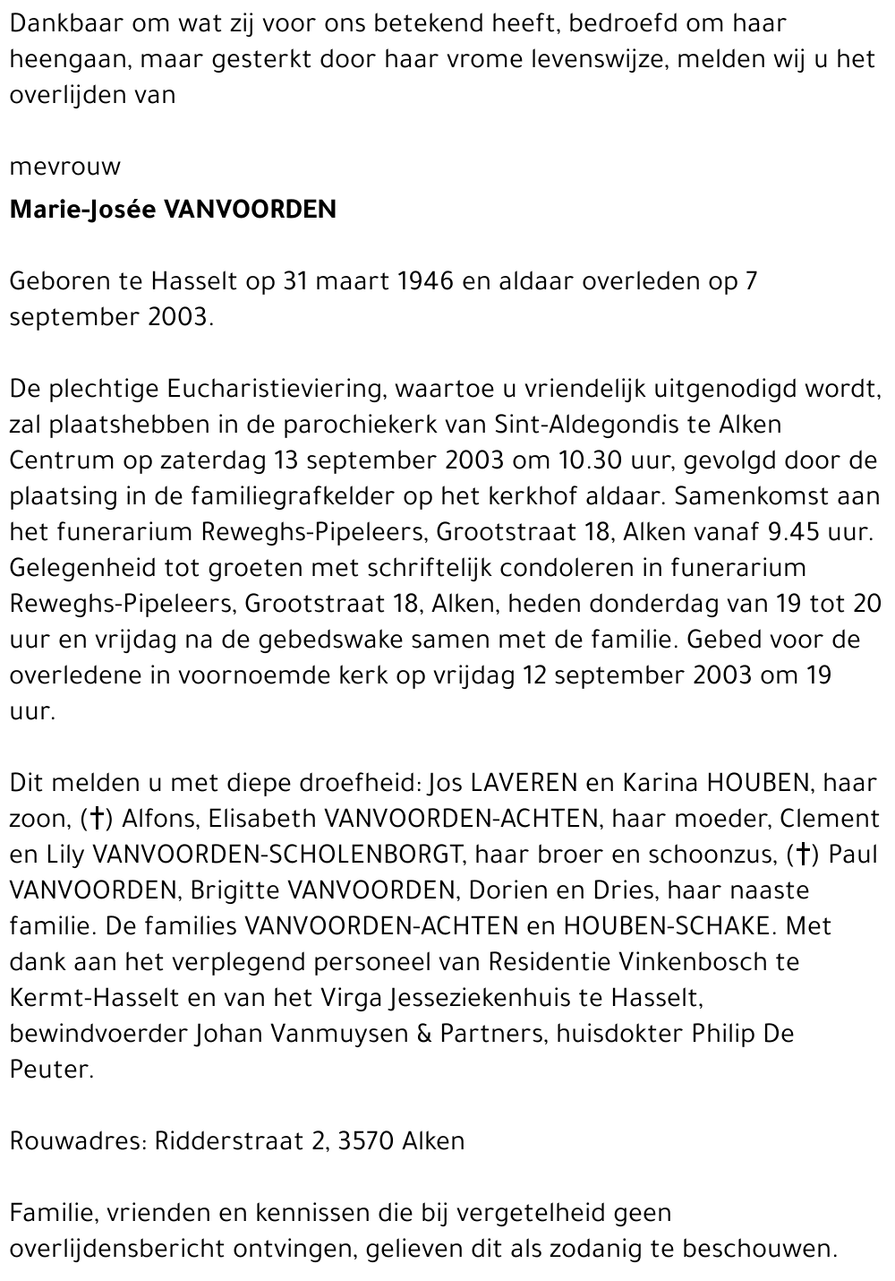 Marie-Josée VANVOORDEN