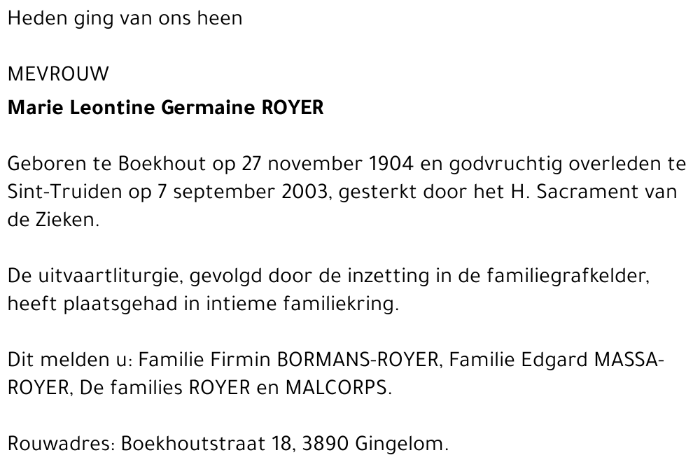 Marie Leontine Germaine Royer