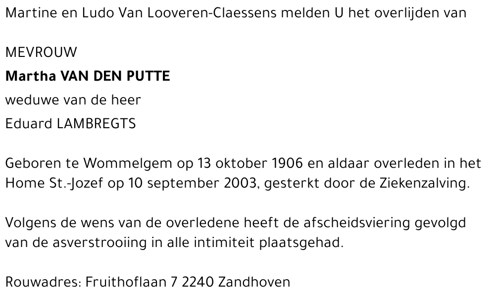 Martha Van Den Putte