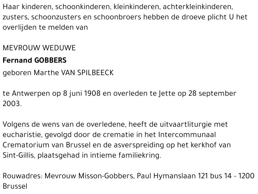 MARTHE VAN SPILBEECK