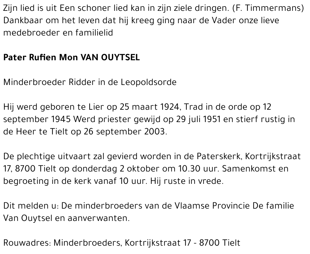 RUFIEN MON VAN OUYTSEL