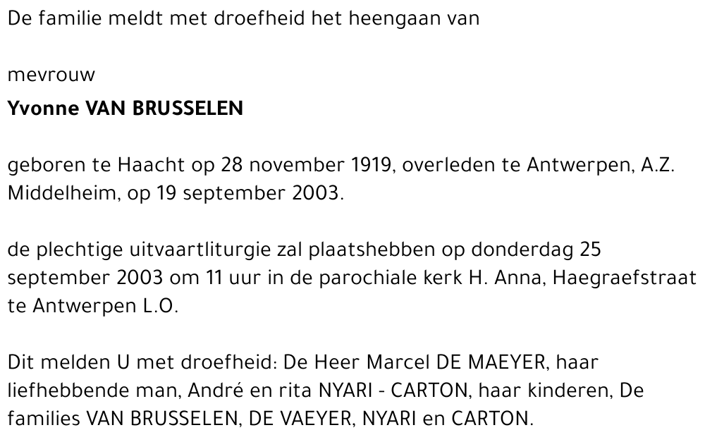 Yvonne VAN BRUSSELEN
