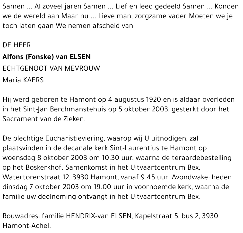 Alfons (Fonske) van Elsen