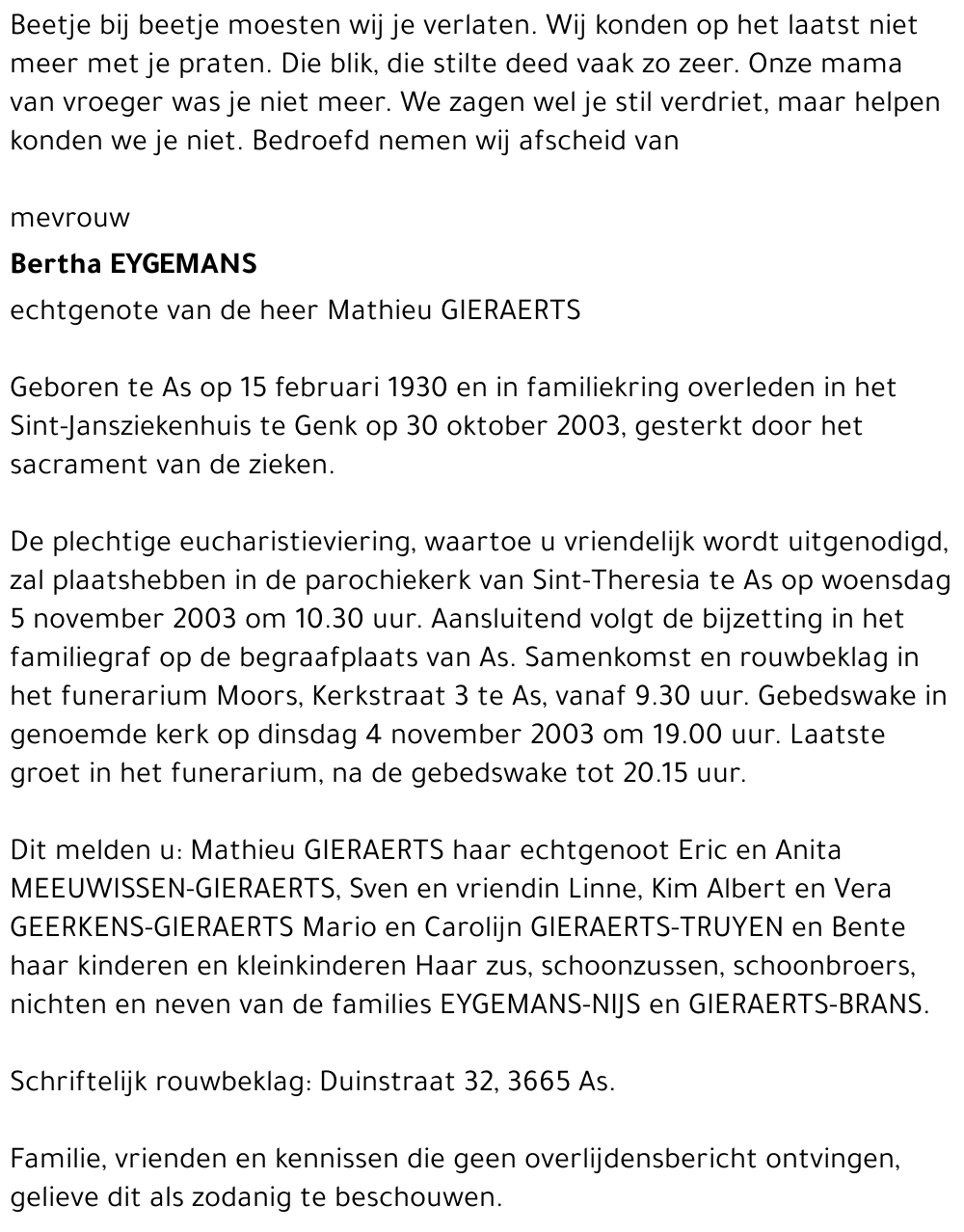 Bertha Eygemans