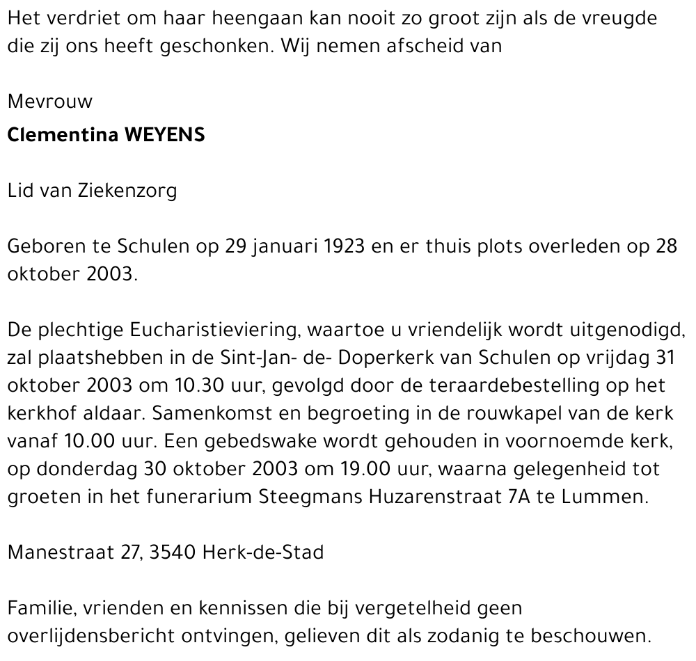 Clementina Weyens