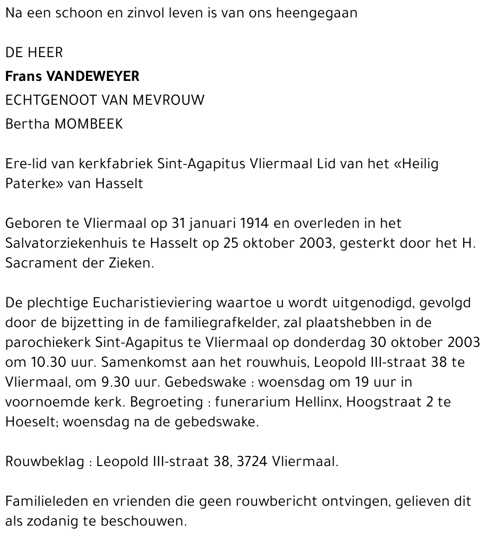 Frans Vandeweyer