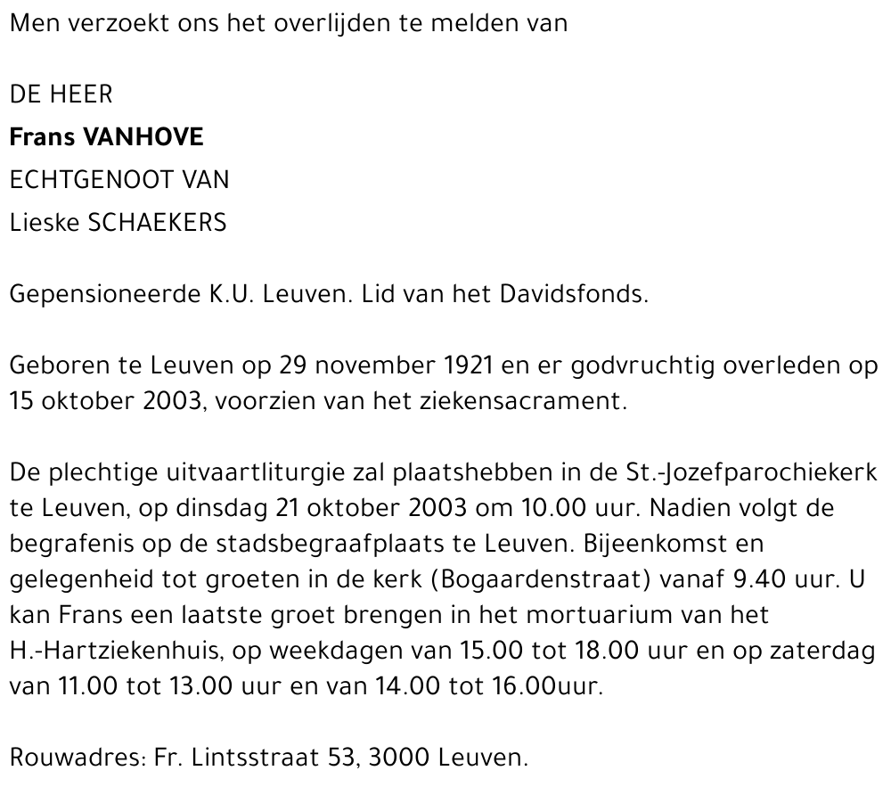 Frans Vanhove