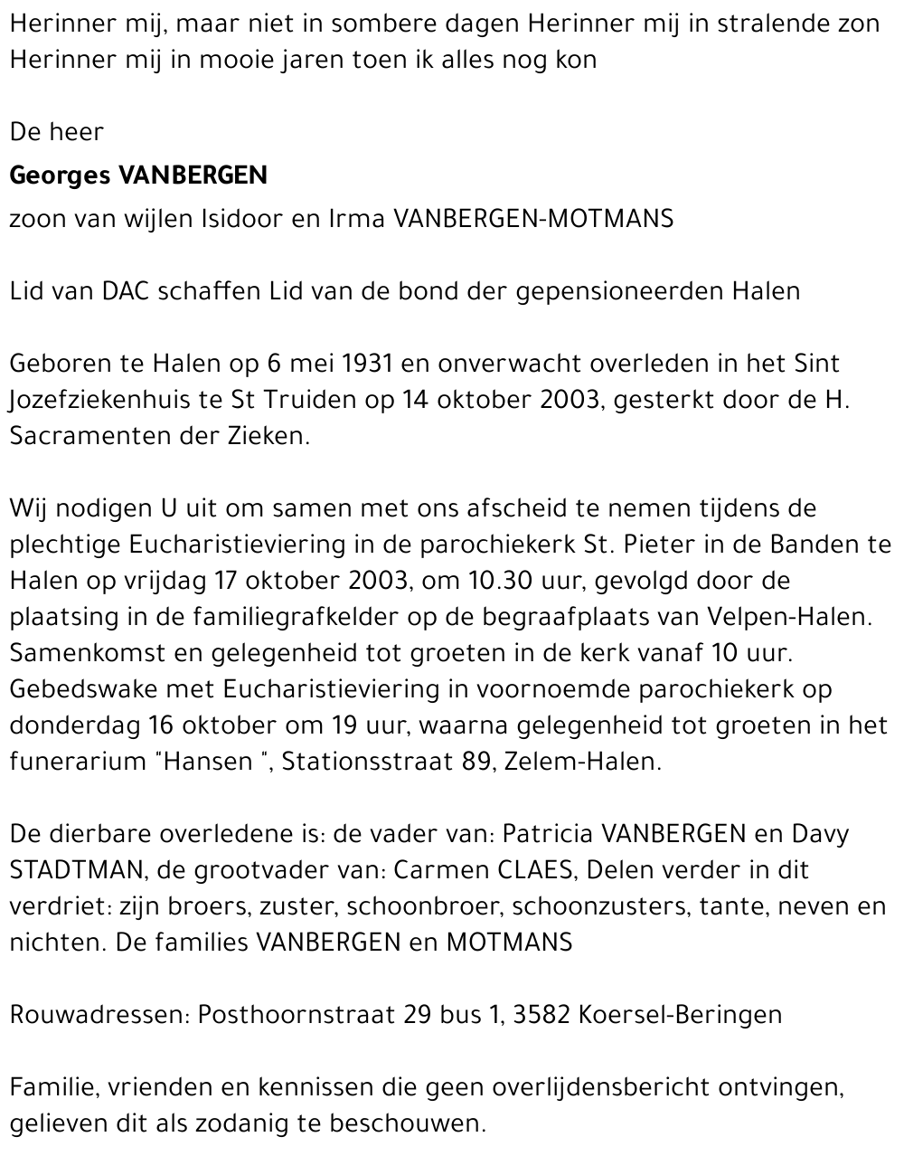 Georges VANBERGEN