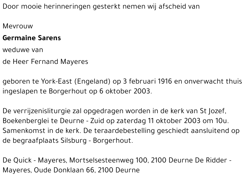 Germaine Sarens