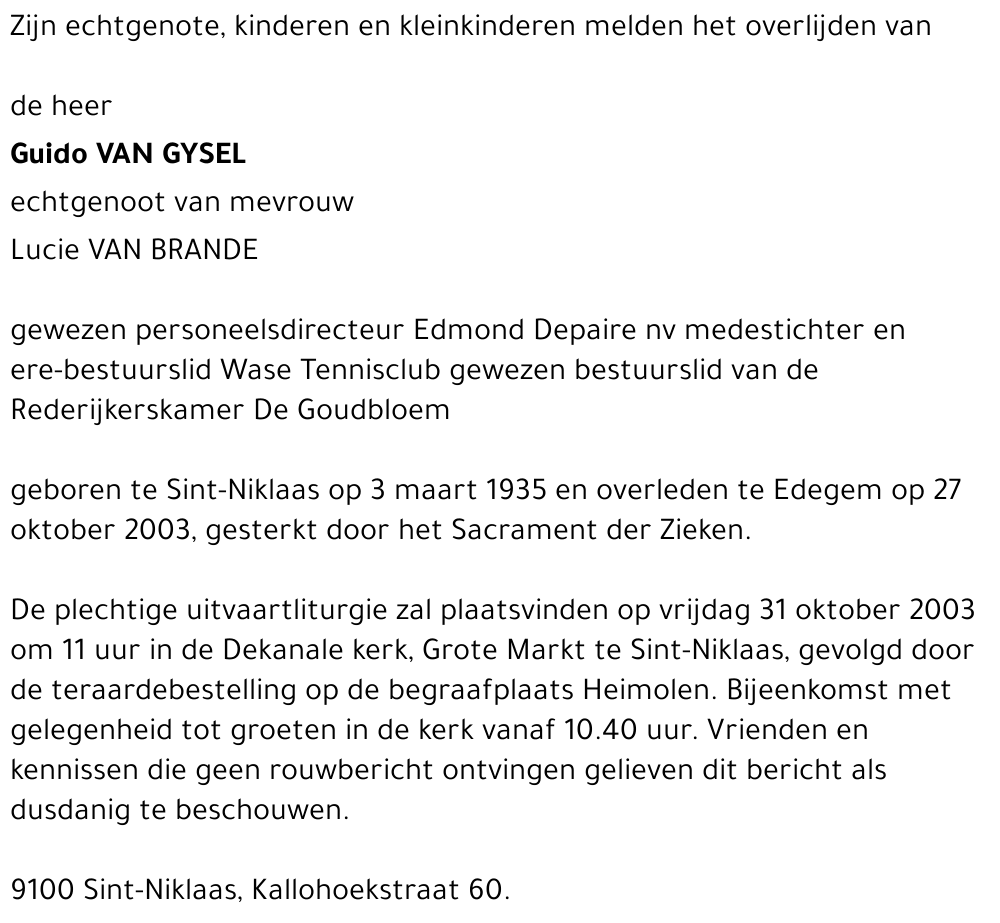 guido van gysel