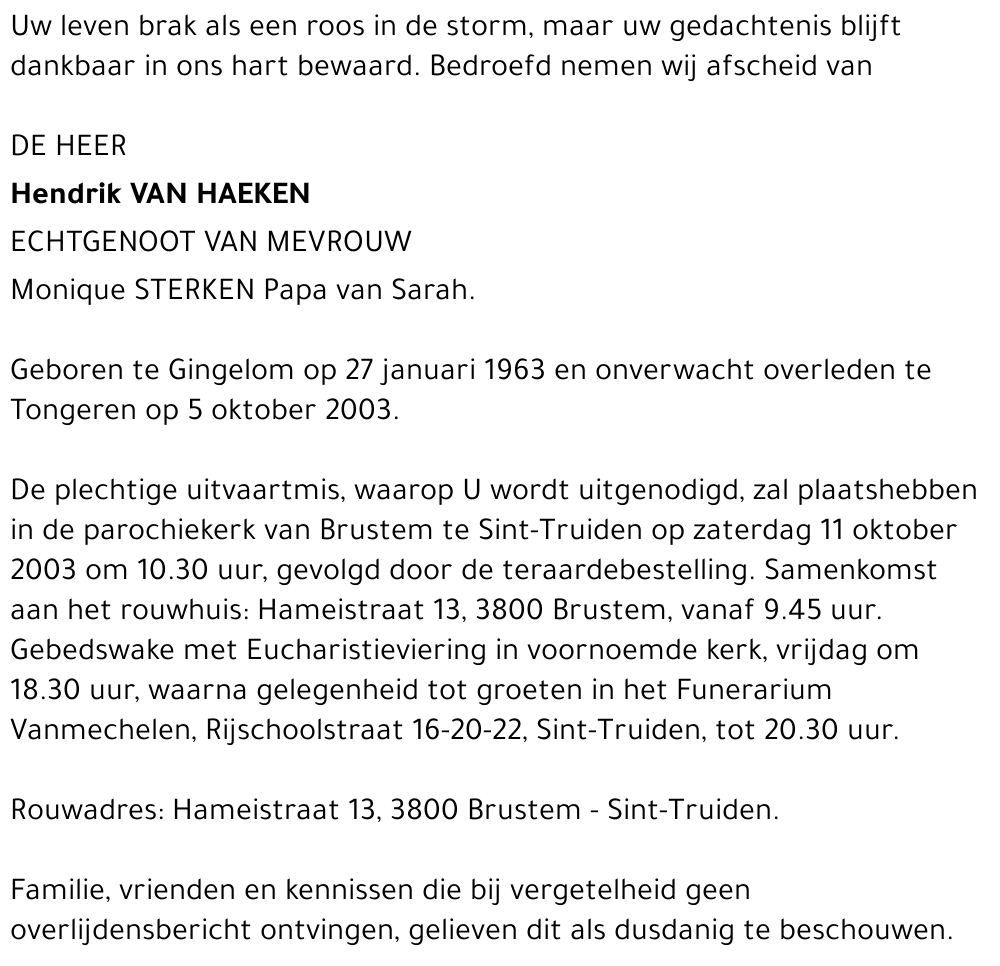 Hendrik Van Haeken