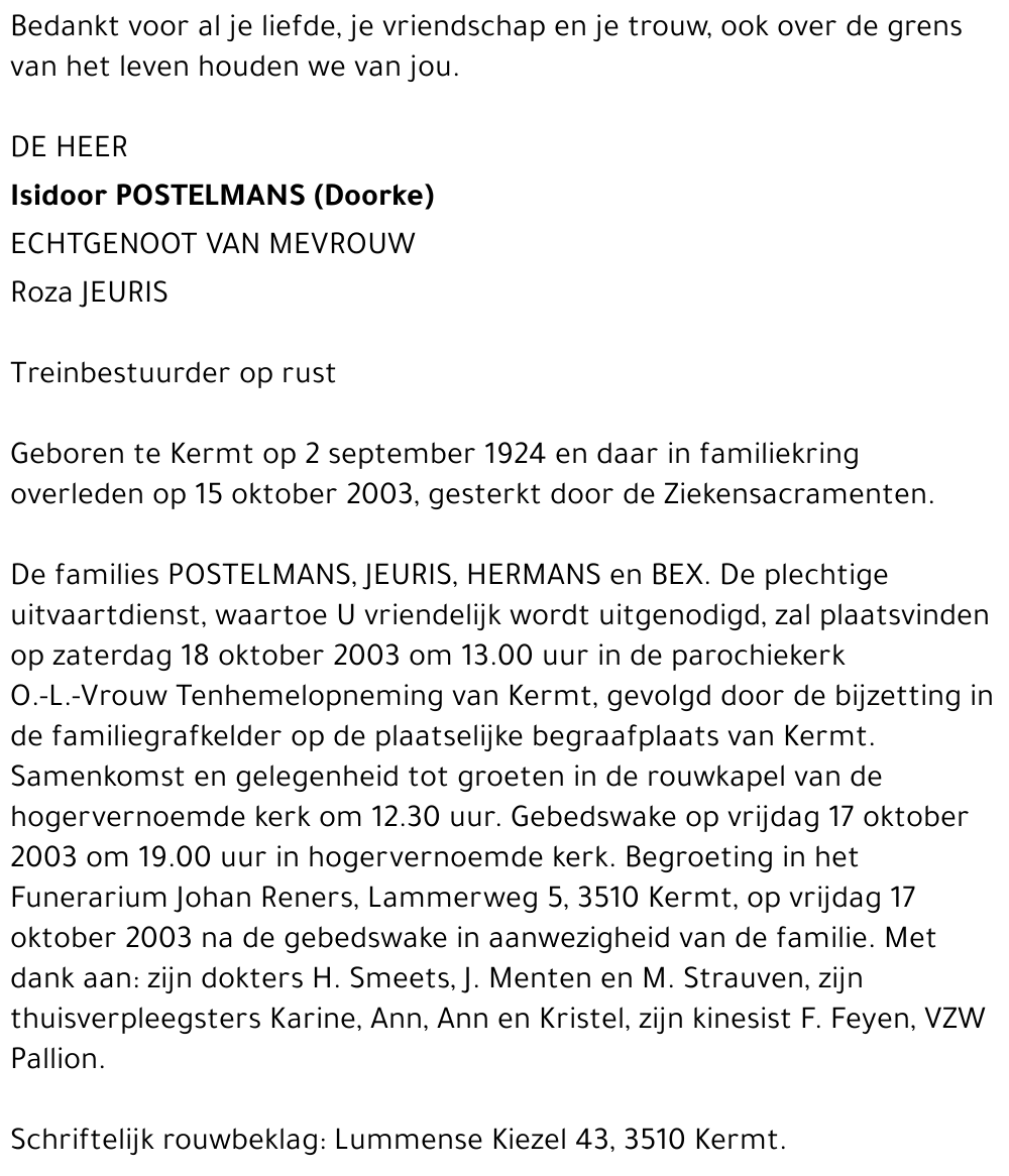 Isidoor (Doorke) Postelmans