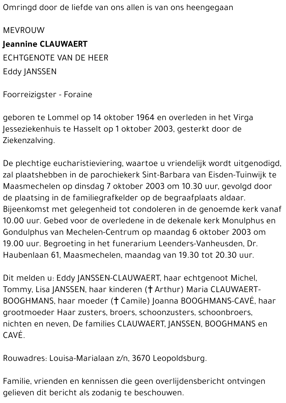 Jeannine Clauwaert