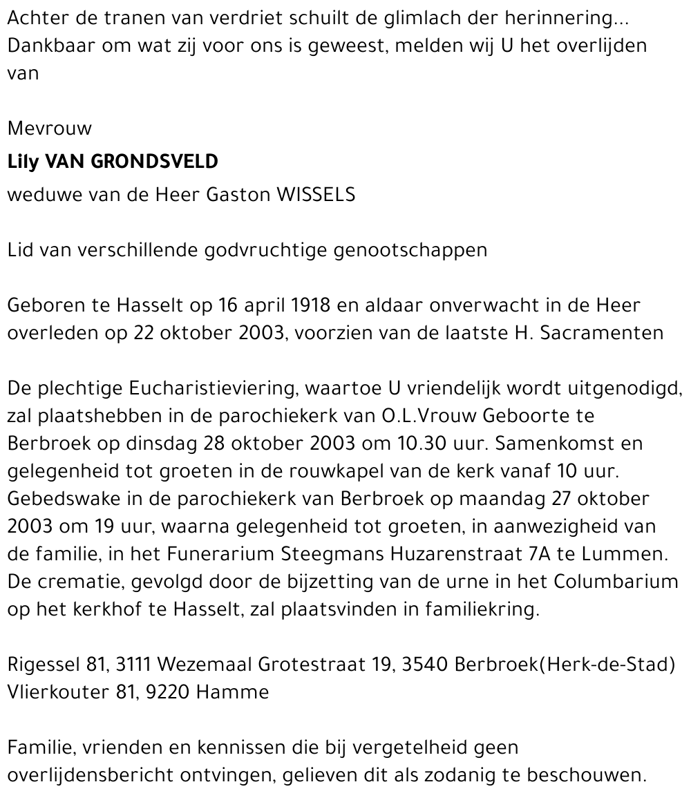 Lily Van Gronsveld