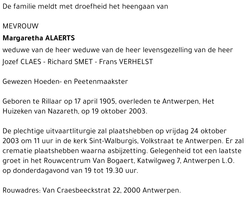 MARGARETHA ALAERTS