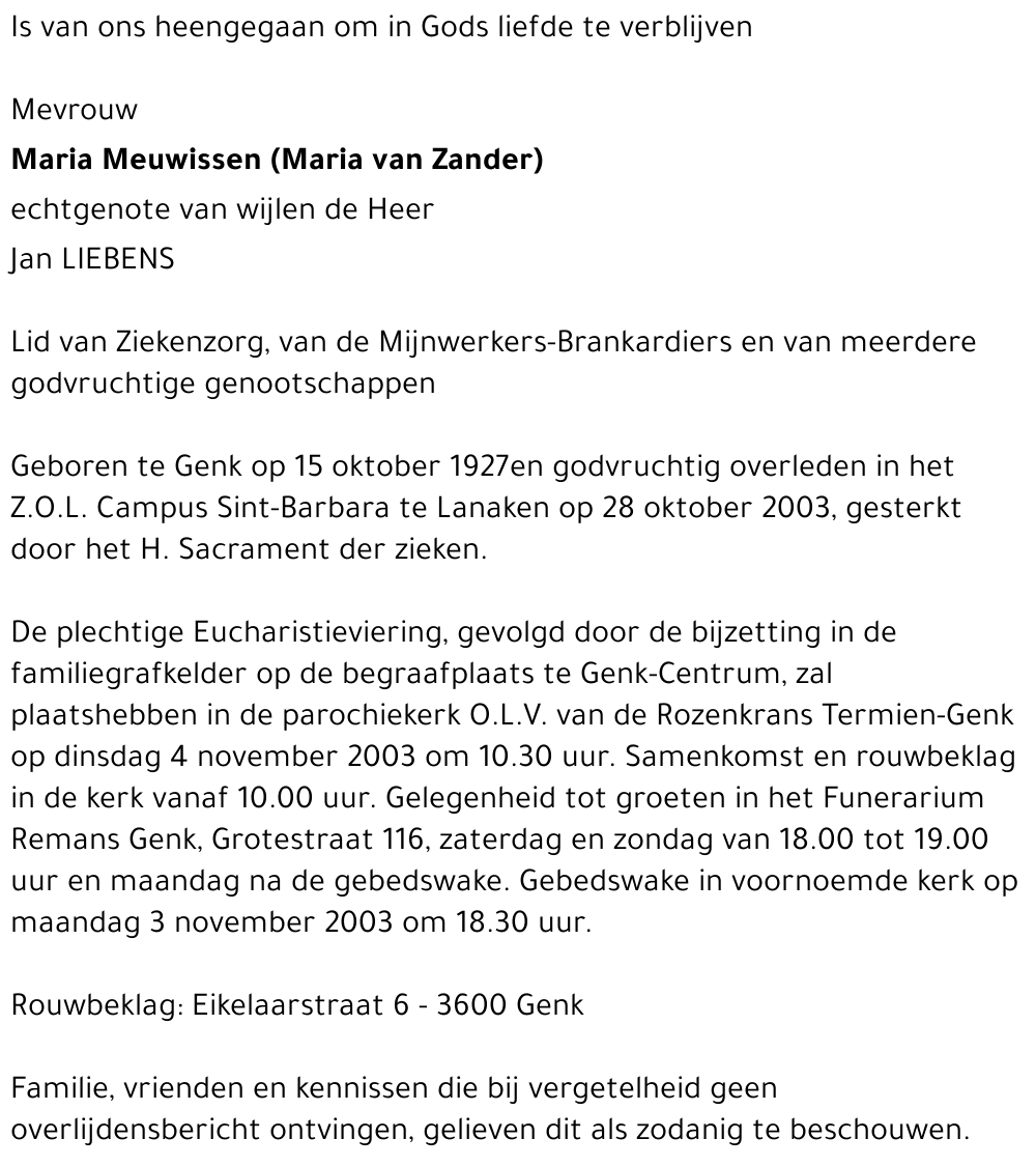 Maria MEUWISSEN