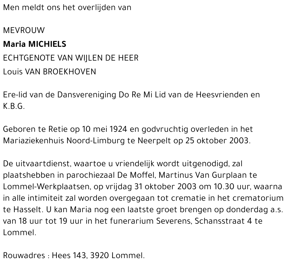 Maria Michiels