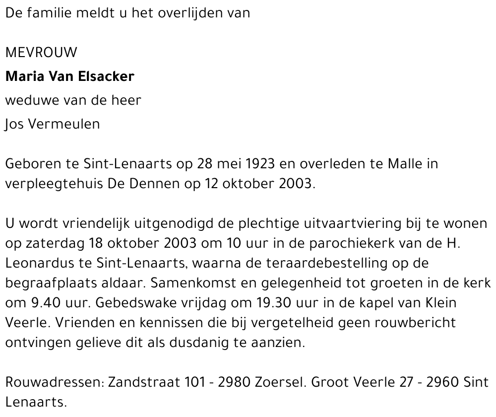 Maria Van Elsacker