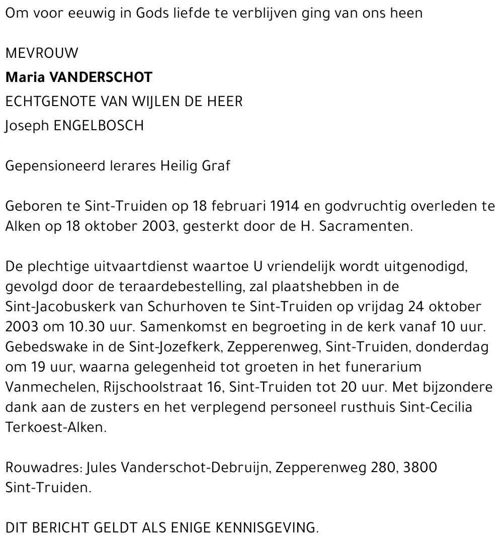 Maria Vanderschot