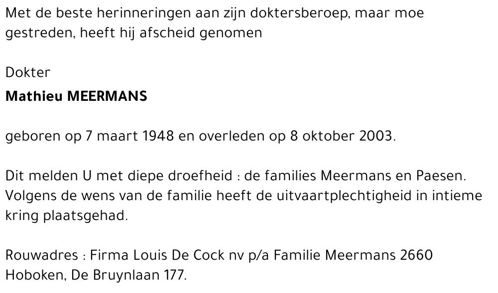 MATHIEU MEERMANS