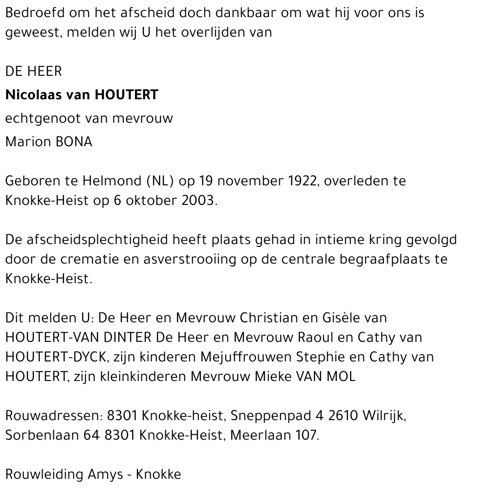 Nicolaas Van Houtert