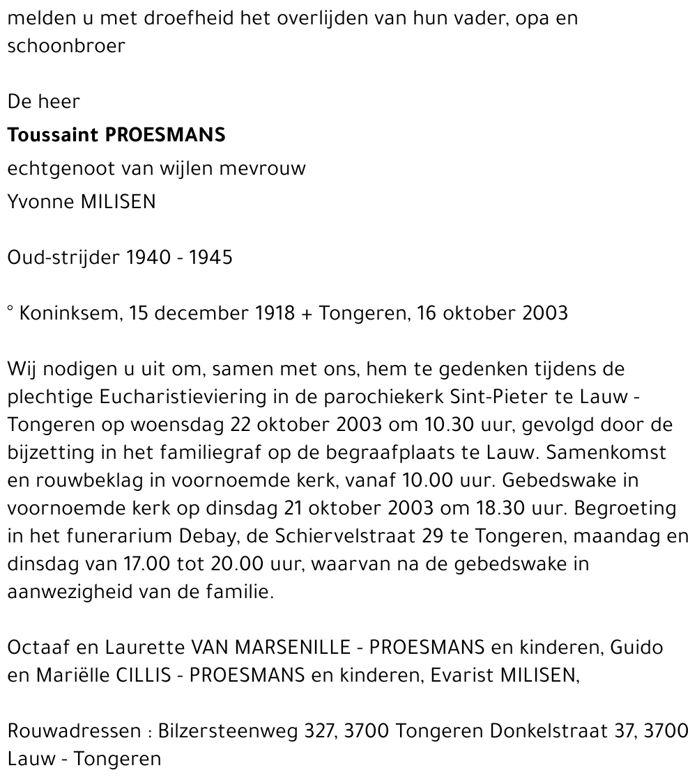 Toussaint PROESMANS